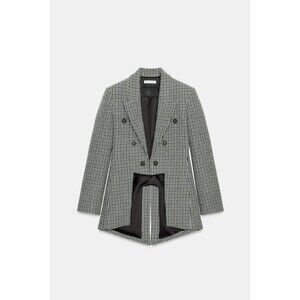 ZARA ASYMMETRIC CHECK BLAZER WITH WOOL ZW COLLECTION LIMITED EDITION
